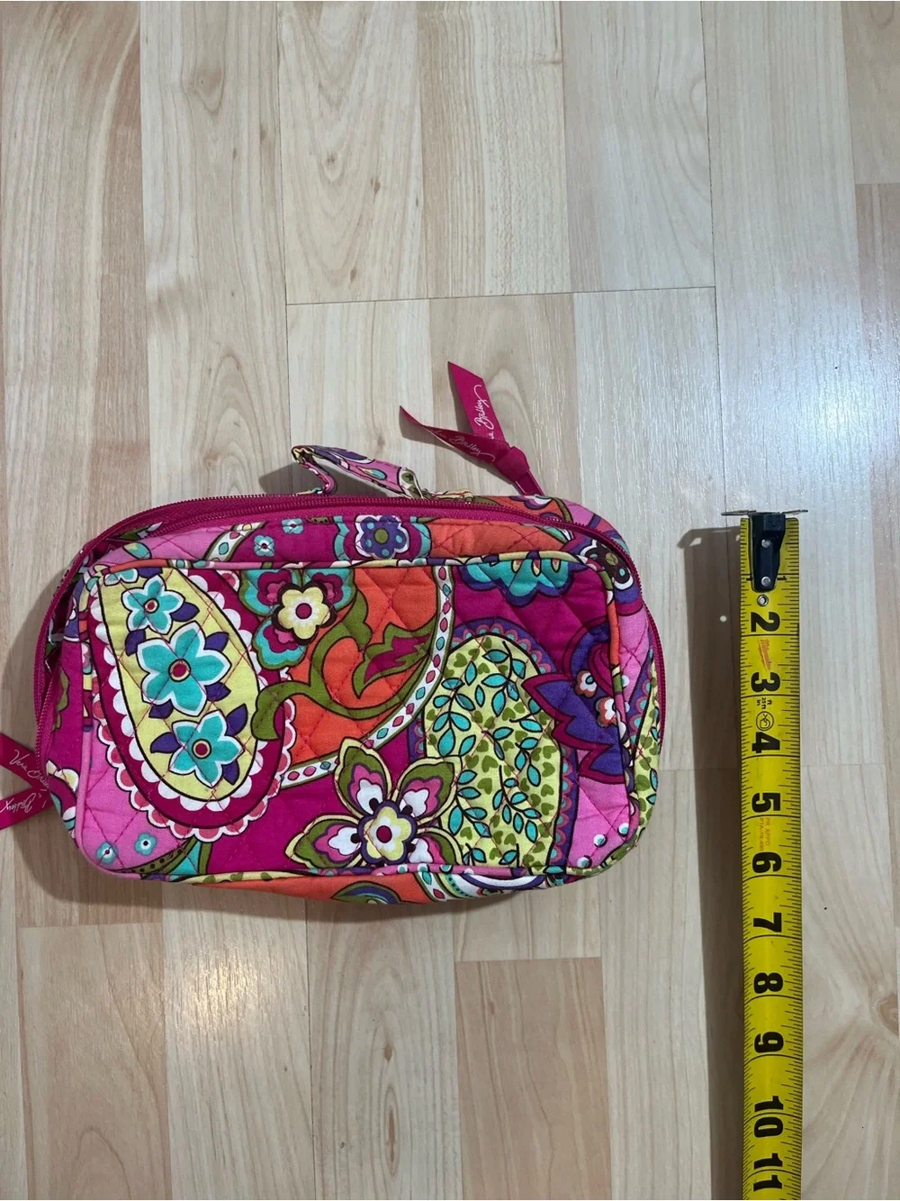 Vera Bradley Travel Toiletry Bag Makeup Case Toiletries Pink & Purple Floral 9x6